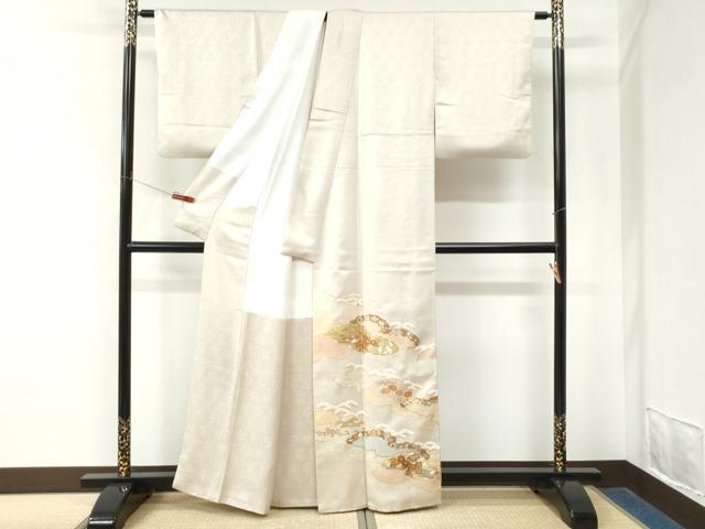 平和屋着物●色留訪問着 作家物 駒刺繍 雲重ね宝尽くし花唐草文 金彩 正絹 逸品 CABM4492yc
