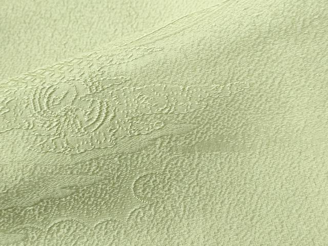 平和屋着物●上質な色無地 霞鳳凰地紋 若菜色 正絹 逸品 未使用 CABM4496yc
