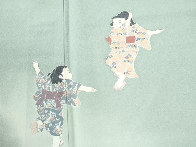 平和屋着物●訪問着 童子遊び 暈し染め 正絹 逸品 CABM4497yc