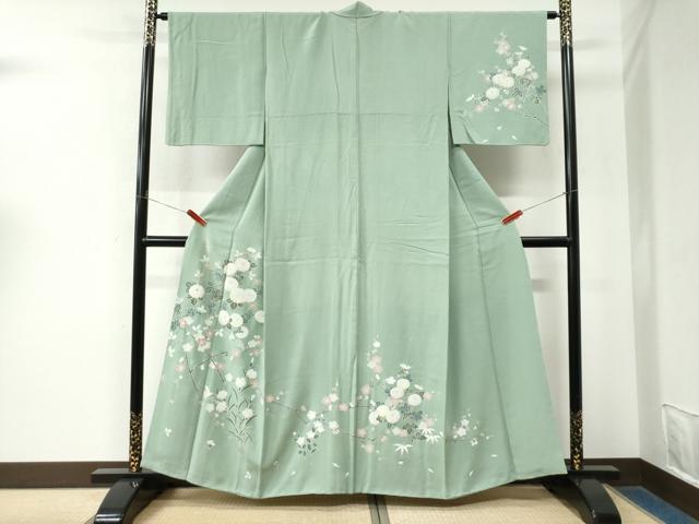 平和屋着物●訪問着 枝菊梅花文 正絹 逸品 CABM4512yc