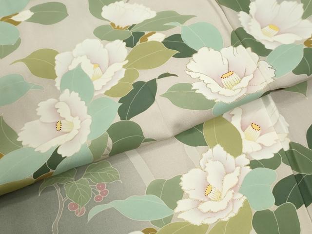 平和屋着物●訪問着 刺繍 枝花文 暈し染め 金彩 正絹 逸品 CABM4515yc