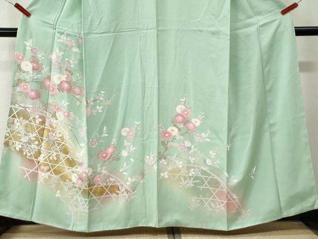 平和屋着物●訪問着 籬枝橘花文 暈し染め 金彩 正絹 逸品 未使用 CABM4528yc