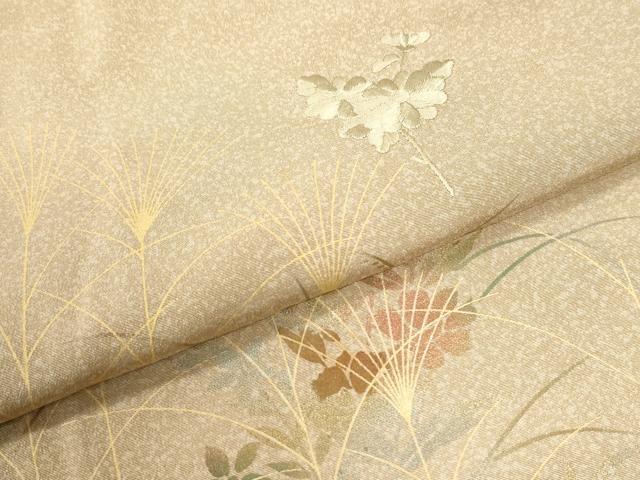 平和屋着物●中国三大刺繍 スワトウ刺繍 訪問着 扇面草花文 暈し染め 正絹 逸品 CABM4536yc