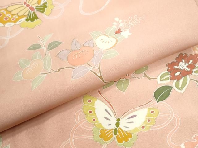 平和屋着物●創業460年・千總 訪問着 駒刺繍 枝橘花蝶文 金彩 正絹 逸品 CABM4542yc
