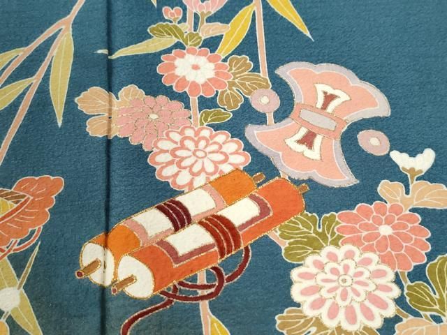 平和屋着物●訪問着 駒刺繍 宝尽くし流水枝花文 暈し染め 金彩 正絹 逸品 CABM4543yc