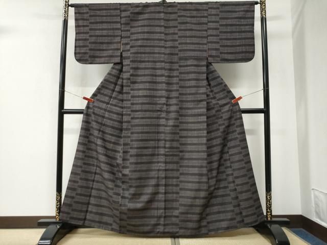 平和屋着物●本場大島紬 7マルキ 横段文 正絹 逸品 CABM4544yc