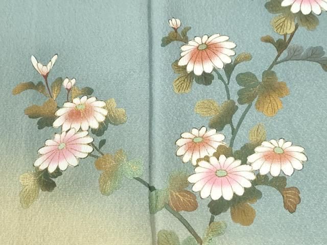 平和屋着物●訪問着 作家物 枝菊文 暈し染め 金彩 正絹 逸品 CABM4564yc