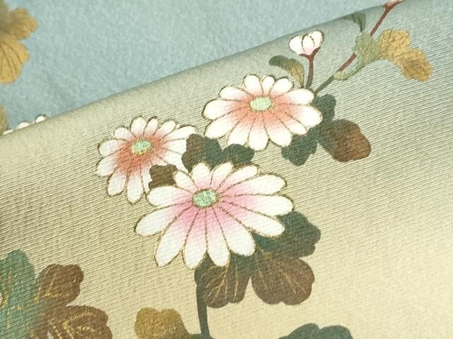 平和屋着物●訪問着 作家物 枝菊文 暈し染め 金彩 正絹 逸品 CABM4564yc