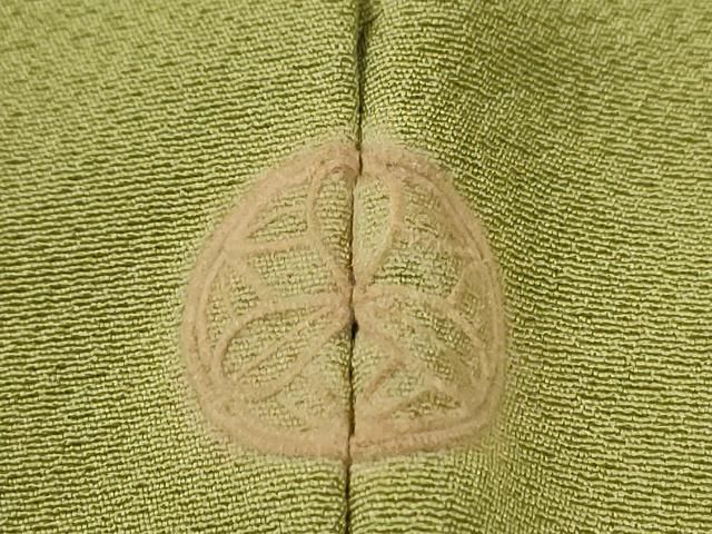 平和屋着物●上質な色無地 草木染 青朽葉色 正絹 逸品 CABM4565yc