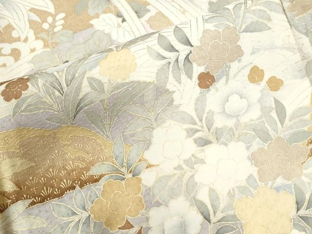 平和屋着物●訪問着 鳳凰草花文 金彩 正絹 逸品 未使用 CABM4570yc