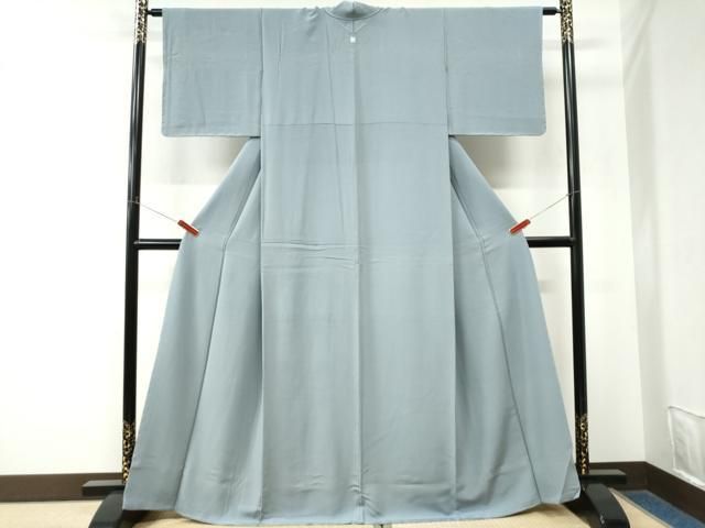 平和屋着物●上質な色無地 藍鼠色 正絹 逸品 未使用 CABM4571yc