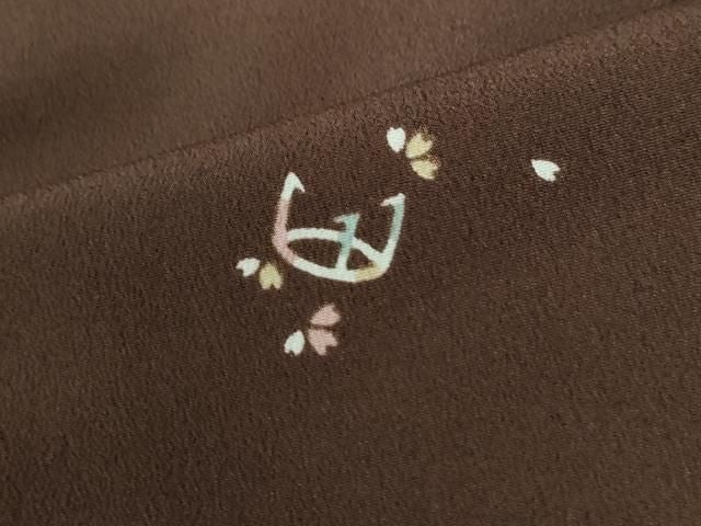 平和屋着物●小紋 茶道具 舞花弁 洗える着物 CABM4582yc