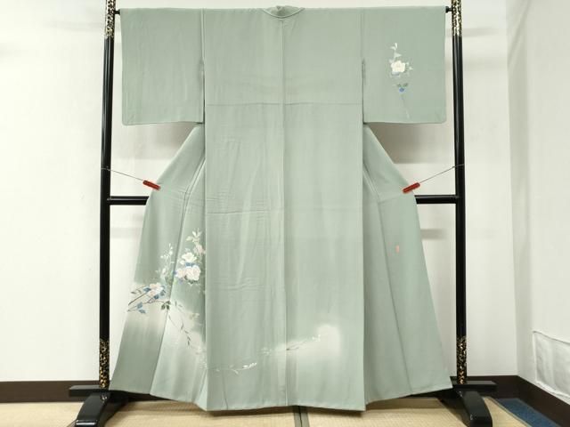 平和屋着物●本加賀友禅作家 南克治 訪問着 枝花文 暈し染め 正絹 逸品 CABM4584yc