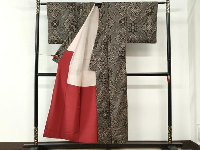 平和屋着物●本場大島紬 龍郷絣 正絹 逸品 CABM4585yc