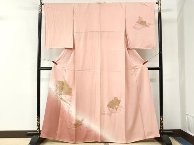 平和屋着物●中国三大刺繍 スワトウ刺繍 総刺繍 訪問着 流水扇面牡丹花文 暈し染め 金彩 やまと誂製 正絹 逸品 未使用 CABM4593yc