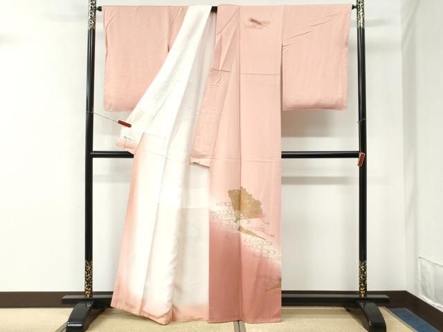 平和屋着物●中国三大刺繍 スワトウ刺繍 総刺繍 訪問着 流水扇面牡丹花文 暈し染め 金彩 やまと誂製 正絹 逸品 未使用 CABM4593yc