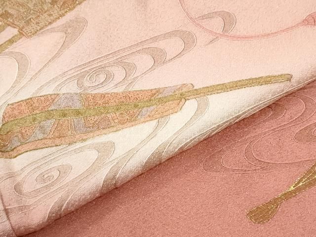平和屋着物●中国三大刺繍 スワトウ刺繍 総刺繍 訪問着 流水扇面牡丹花文 暈し染め 金彩 やまと誂製 正絹 逸品 未使用 CABM4593yc