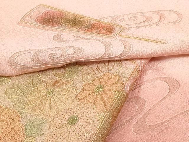 平和屋着物●中国三大刺繍 スワトウ刺繍 総刺繍 訪問着 流水扇面牡丹花文 暈し染め 金彩 やまと誂製 正絹 逸品 未使用 CABM4593yc