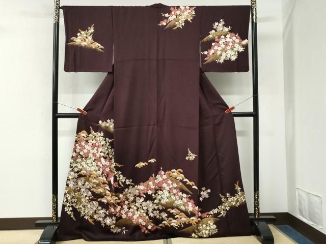 平和屋着物●訪問着 花松文 金彩 正絹 逸品 CABM4601yc