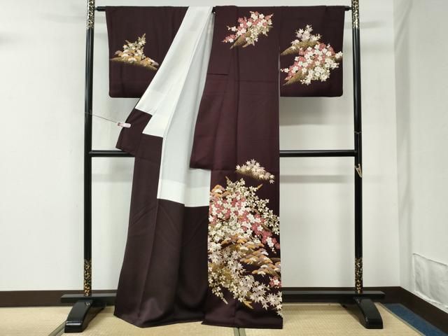 平和屋着物●訪問着 花松文 金彩 正絹 逸品 CABM4601yc