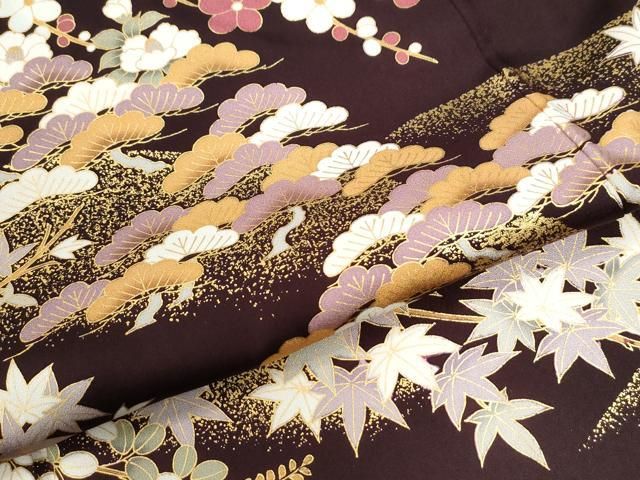 平和屋着物●訪問着 花松文 金彩 正絹 逸品 CABM4601yc