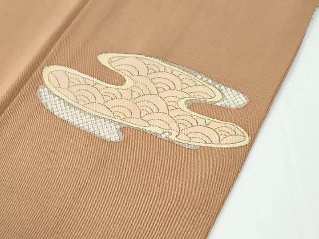 平和屋着物●中国三大刺繍 相良刺繍 訪問着 駒刺繍 霞吉祥文 正絹 逸品 CABM4606yc