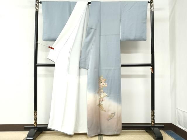 平和屋着物●豪華色留袖 刺繍 短冊人物檜扇吉祥花文 暈し染め 金彩 正絹 逸品 CABM4623yc