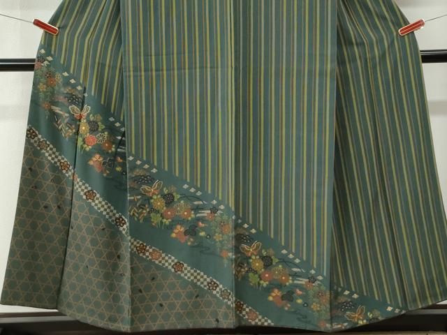 平和屋着物●訪問着 刺繍 網目花蝶文 正絹 逸品 CABM4627yc