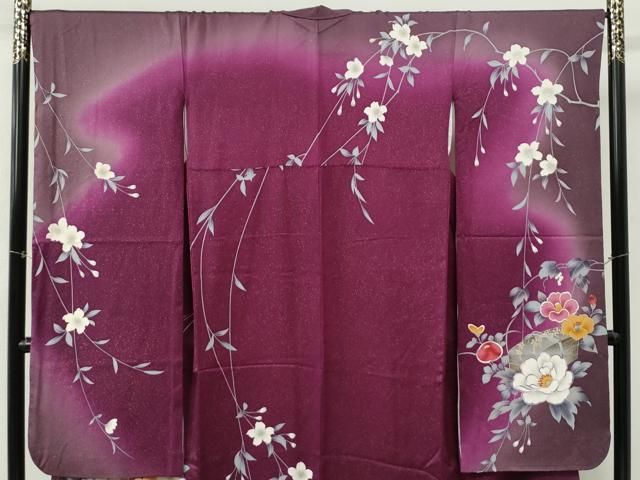 平和屋着物●豪華振袖 文箱万寿菊牡丹花文 暈し染め 金彩 正絹 逸品 CABM4629yc