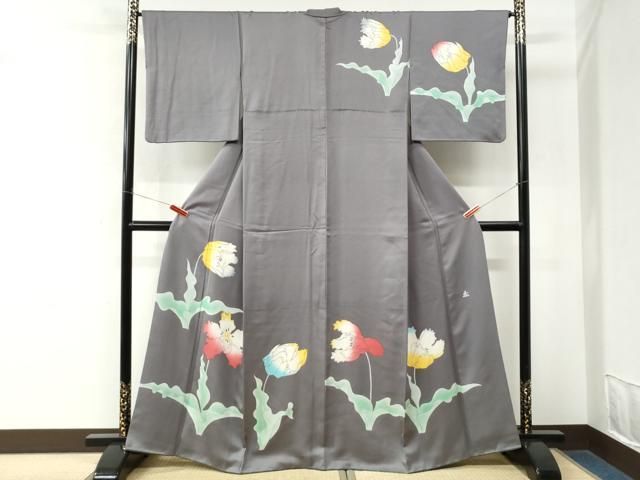 平和屋着物●訪問着 作家物 草花文 正絹 逸品 CABM4630yc