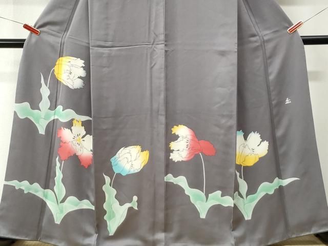 平和屋着物●訪問着 作家物 草花文 正絹 逸品 CABM4630yc