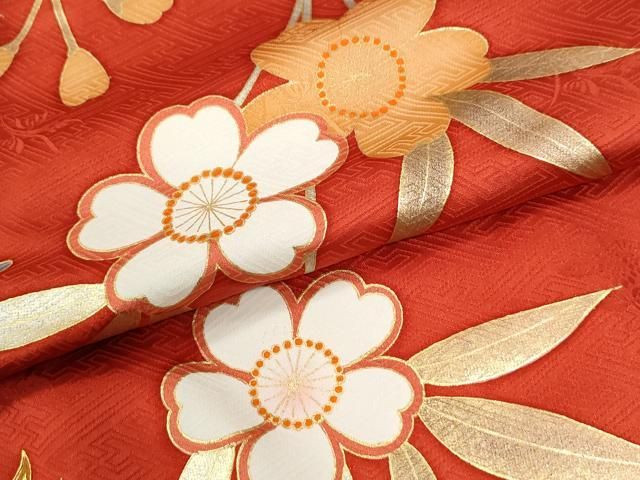 平和屋着物●豪華振袖 鳳凰草花文 暈し染め 金彩 正絹 逸品 CABM4633yc