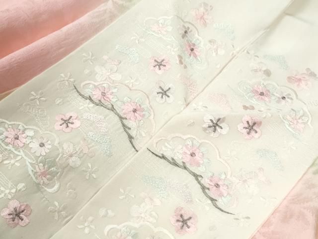 平和屋着物●豪華振袖・長襦袢セット 牡丹舞桜文 ラメ糸 ラインストーン 暈し染め 金彩 半衿刺繍 正絹 逸品 CABM4637yc