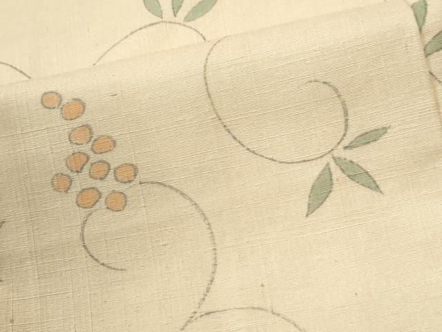 平和屋着物●訪問着 紬地 手描き 葡萄花唐草文 正絹 逸品 CABM4641yc