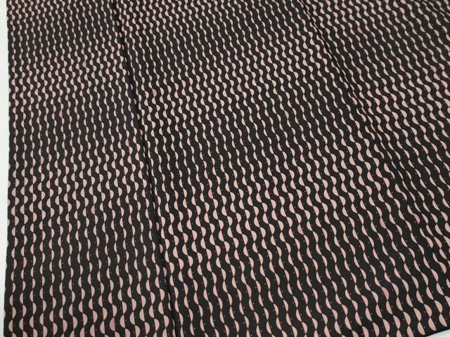 平和屋着物●上質な小紋 背抜き仕立て 幾何学文様 黒地 正絹 逸品 CABM4643yc