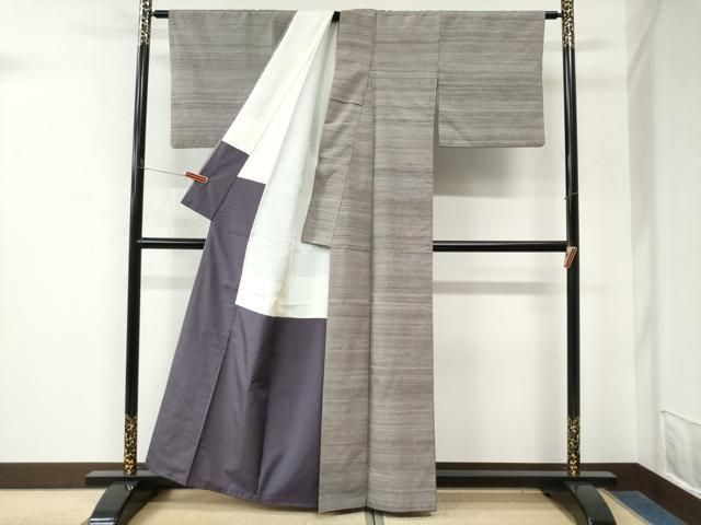 平和屋着物●上質な紬 霞文 正絹 逸品 CABM4646yc