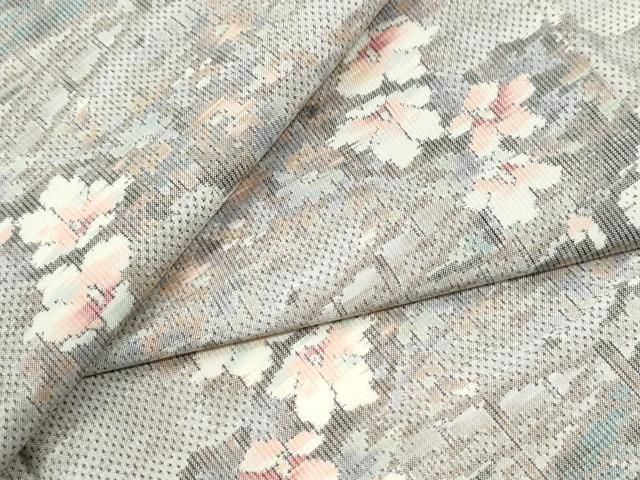 平和屋着物●本場大島紬 白大島 7マルキ 総絣 雲重ね草花文 正絹 逸品 未使用 CABM4657yc