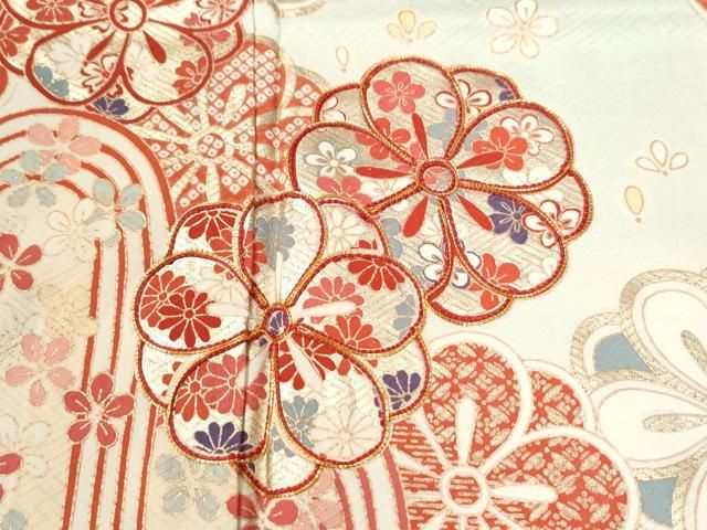 平和屋着物●豪華振袖 駒刺繍 舞花文 暈し染め 金彩 正絹 逸品 CABM4664yc