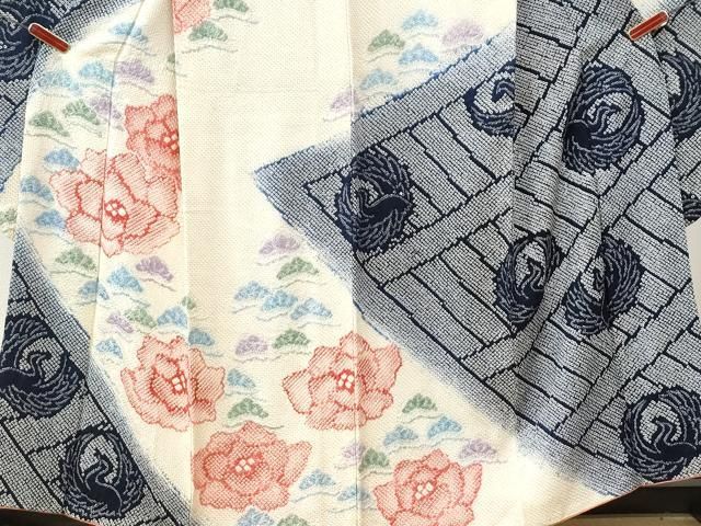 平和屋着物●豪華振袖 総絞り 牡丹飛鶴丸文 正絹 逸品 CABM4673yc