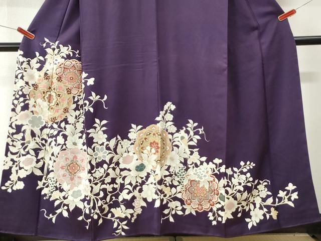 平和屋着物●豪華色留袖 葡萄花唐草文 金彩 正絹 逸品 CABM4676yc