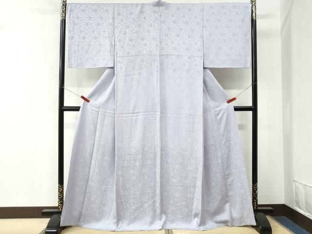 平和屋着物●上質な色無地 花唐草地紋 白藤色 正絹 逸品 CABM4677yc