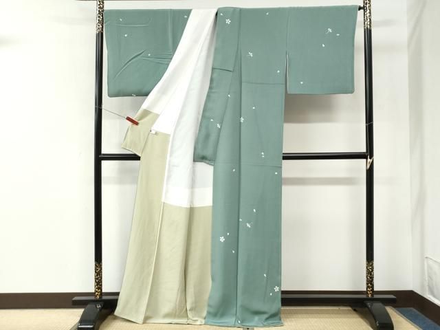 平和屋着物●上質な小紋 舞桜文 正絹 逸品 CABM4683yc