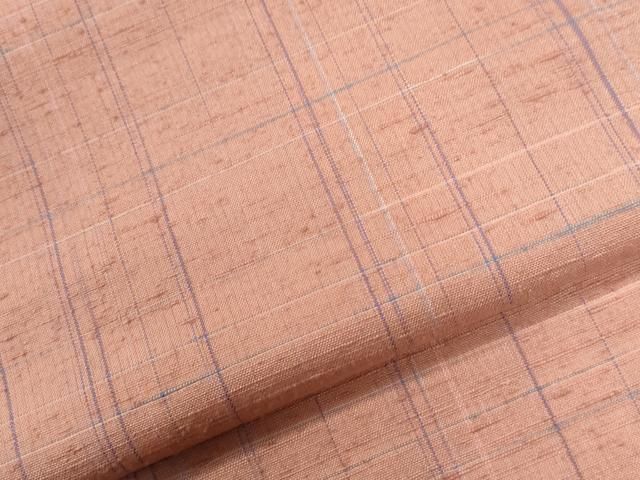 平和屋着物●上質な紬 格子 正絹 逸品 CABM4684yc