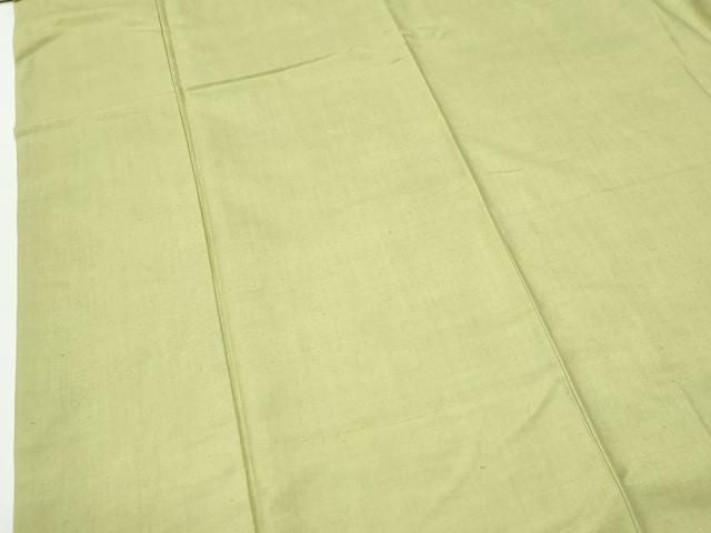 平和屋着物●結城紬 色無地 若苗色 正絹 逸品 CABM4688yc