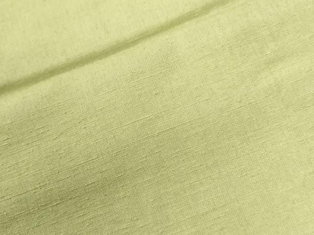 平和屋着物●結城紬 色無地 若苗色 正絹 逸品 CABM4688yc