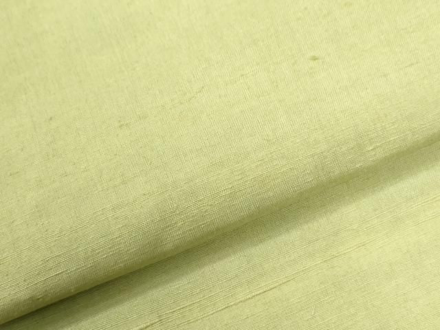 平和屋着物●結城紬 色無地 若苗色 正絹 逸品 CABM4688yc