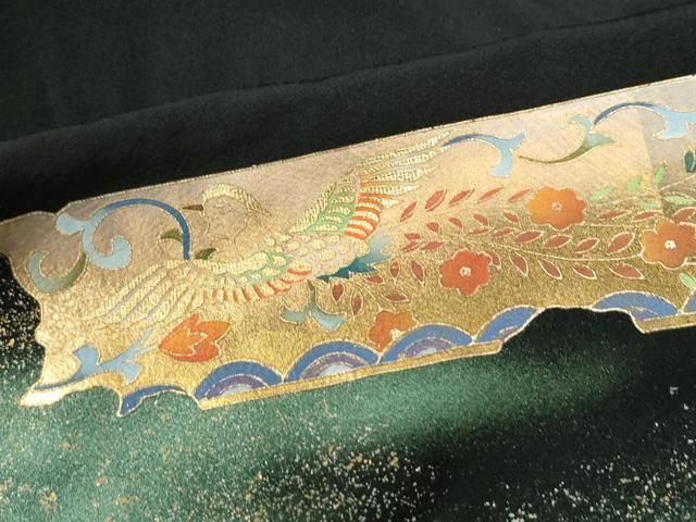平和屋着物●ちぎり絵女流作家 谷口妙絵 黒留袖 古典愛蔵 暈し染め 金彩 正絹 逸品 CABM4690yc