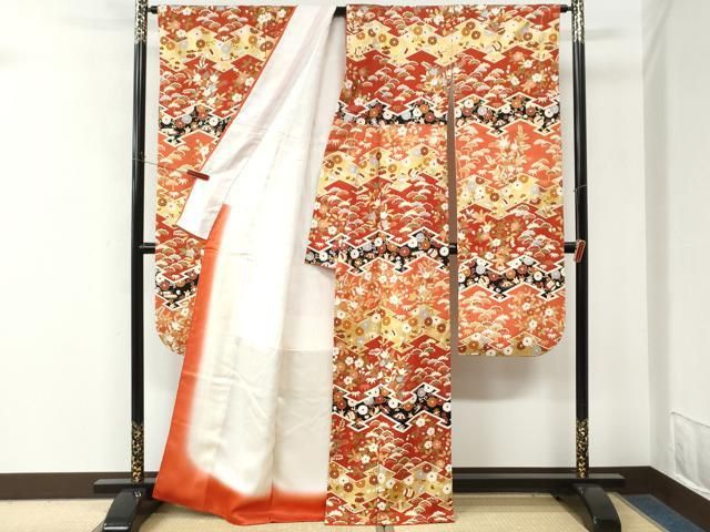 平和屋着物●豪華振袖・長襦袢セット 駒刺繍 宝尽くし花唐草文 金彩 正絹 逸品 CABM4702yc