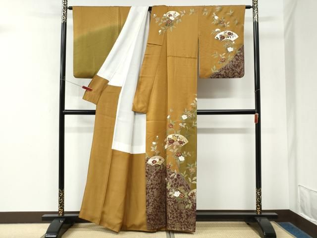平和屋着物●訪問着 地紙花唐草文 金彩 正絹 逸品 CABM4720yc