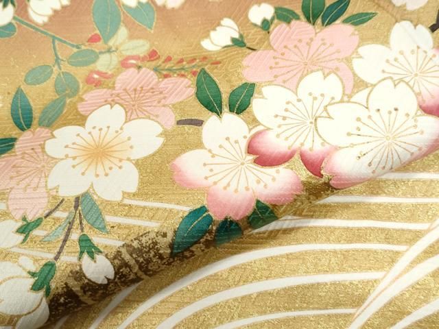 平和屋着物●豪華振袖・長襦袢セット 駒刺繍 霞枝花文 暈し染め 金彩 やまと誂製 正絹 逸品 CABM4721yc